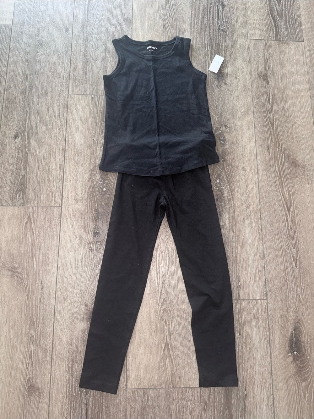 Old Navy girls Black Ribbed Tank Top and Leggings Set 6T